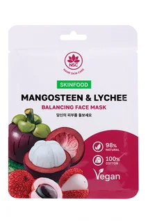 Маска NSC Skinfood тканевая мангостин и личи для лица, 22 г