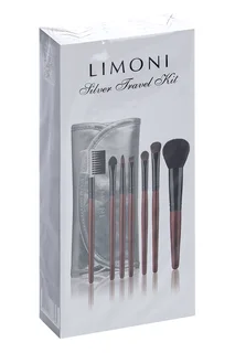 Набор Limoni Silver Travel Kit кистей для макияжа 7 шт