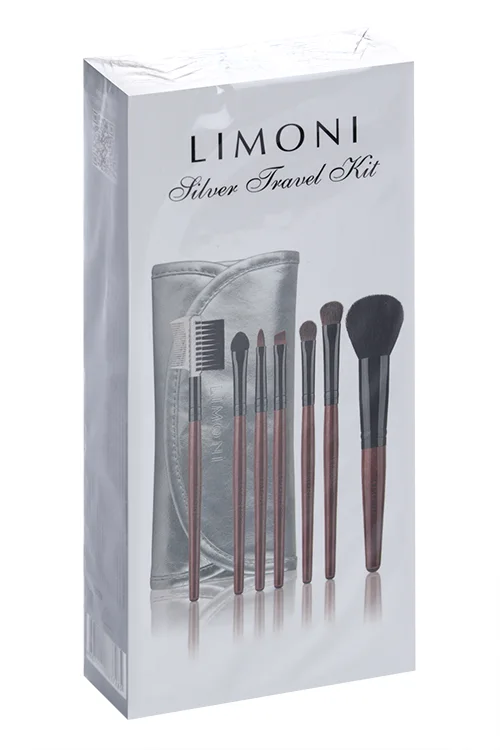 Набор Limoni Silver Travel Kit кистей для макияжа 7 шт
