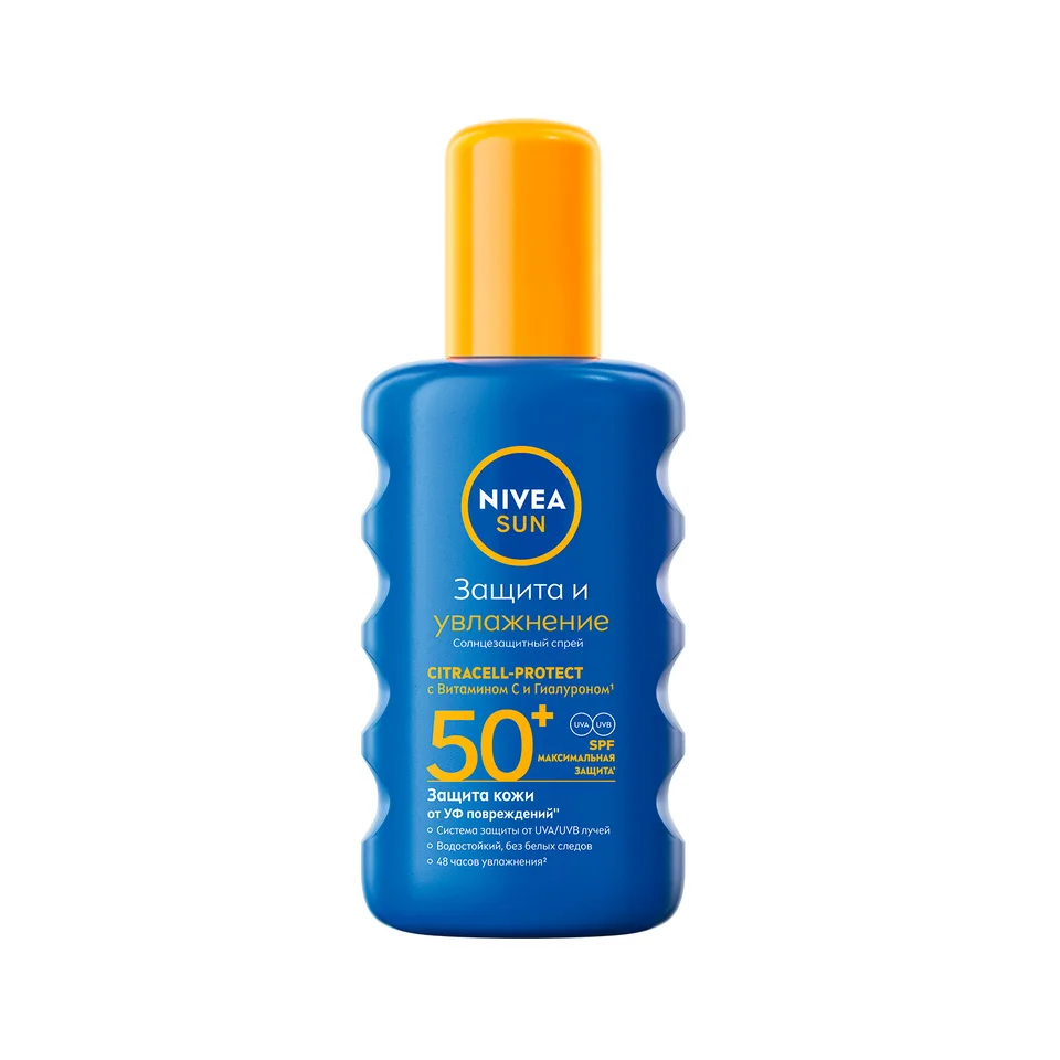 Нивея Сан спрей увлажняющий солнцезащитный SPF50 200 мл 85669