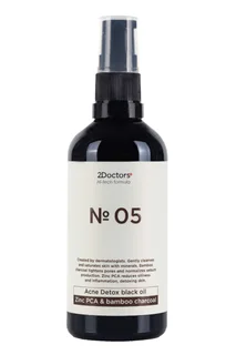 Черное гидрофильное масло 2Doctors с цинком №05 Acne detox black oil 100 мл