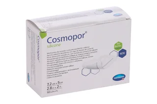 Повязка Cosmopor silicone с контактным слоем из силикона пластырный тип 7,2×5 см 10 шт