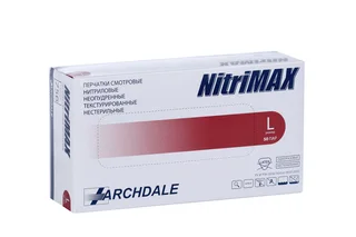 Перчатки Archdale Nitrimax нитрил / смотровые / неопудр / нестерил L 50 шт пара красные