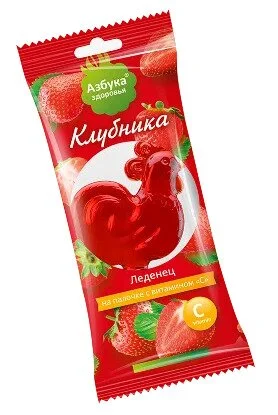 Петушок леденцовая карамель с вит. С Клубника 17г