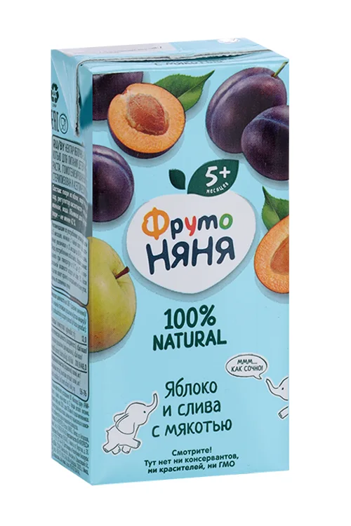 Нектар Фрутоняня яблоко / слива с мяк (с 5 мес) 0,2 л