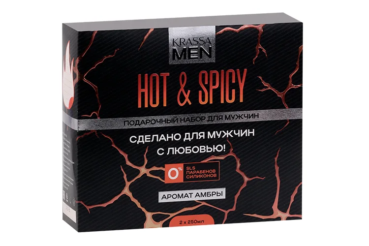 Набор Krassa MEN Hot & Spicy шампунь-кондиционер 2в1+гель для душа