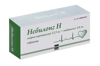 Небилонг Н 12,5 мг+5 мг 30 шт таблетки