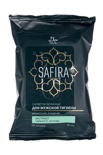 Салфетки Safira влажные с экстрактом чайного дерева для интимной гигиены мужские 20 шт