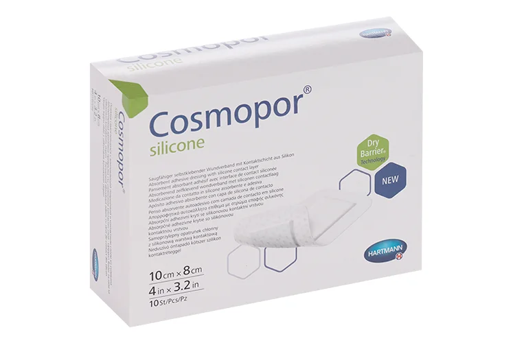 Повязка Cosmopor silicone с контактным слоем из силикона пластырный тип 10×8 см 10 шт
