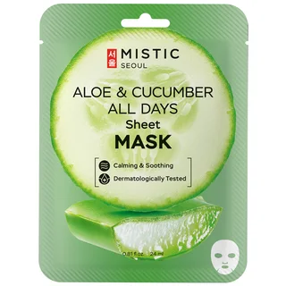 Mistic Aloe & Cucumber ALL Days Sheet mask Тканевая маска для лица с экстрактами огурца и алоэ 24 мл*5 шт