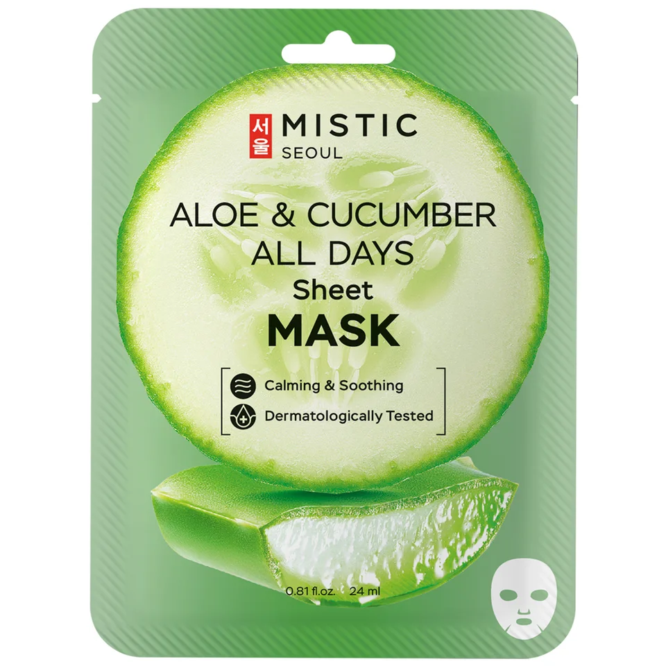 Mistic Aloe & Cucumber ALL Days Sheet mask Тканевая маска для лица с экстрактами огурца и алоэ 24 мл*5 шт
