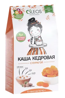 Каша Олеос кедровая с курагой 40 гр 5 шт