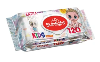 Салфетки Sunlight Baby Зайчик коровка влажные, 120 шт
