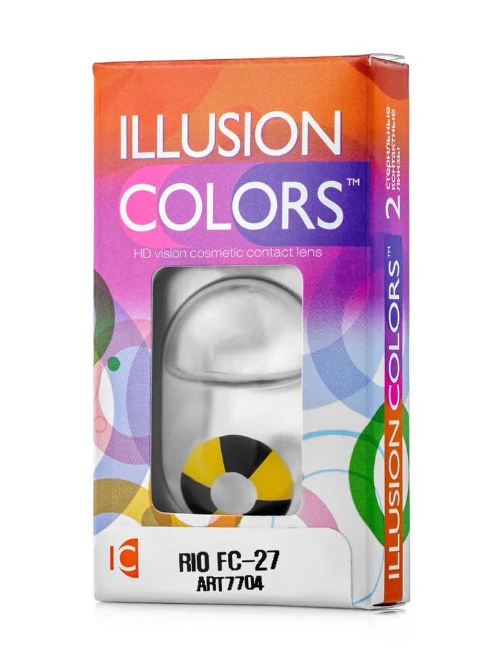 Линзы Illusion colors Rio fc 27 контактные 3 месяца - 0.00/14.0/8.6/2 шт