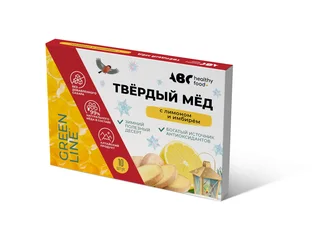 АВС хэлси фуд твердый мед имбирь лимон 30 гр