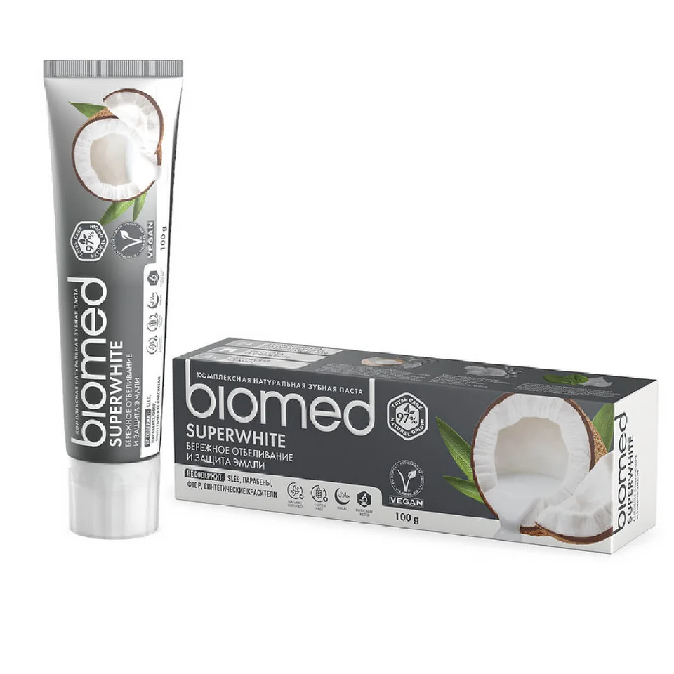 Комплексная зубная паста "Biomed Coconut Whitening/Отбеливание С Кокосом" 100 гр Biomed