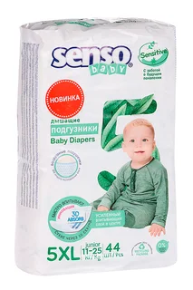 Детские подгузники Senso Baby Sensitive junior 5XL (11-25 кг) 44 шт