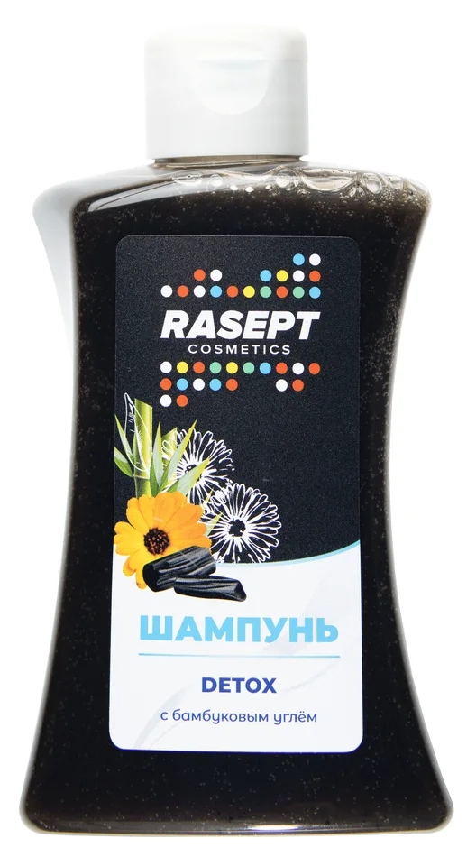 Шампунь Detox с экстрактом календулы и бамбуковым углём «Rasept» 270 мл
