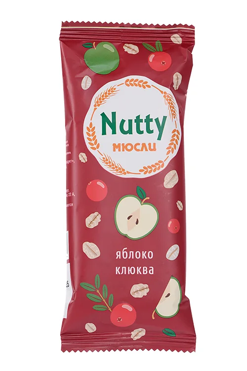 Батончик мюсли Натти яблоко / клюква 50 гр