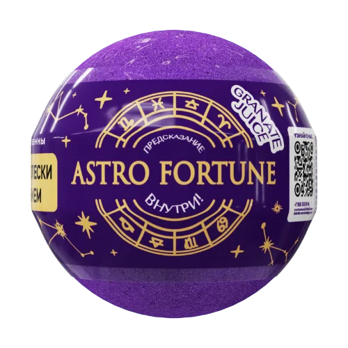 Шарик бурлящий для ванны с шиммером Astro Fortune Granate juice 120 гр Fabrik Cosmetology