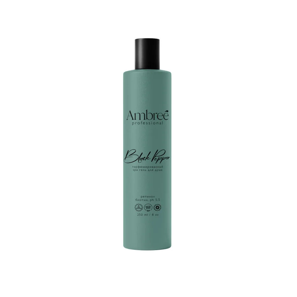 Увлажняющий парфюмированный spa гель для душа Ambree professional Black pepper 250 мл