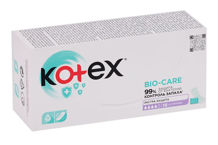 Салфетки Котекс Bio-Care ежедневные длинные 18 шт