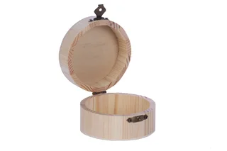 Шкатулка дерево простая круглая 9,2×9,2×5,2 см