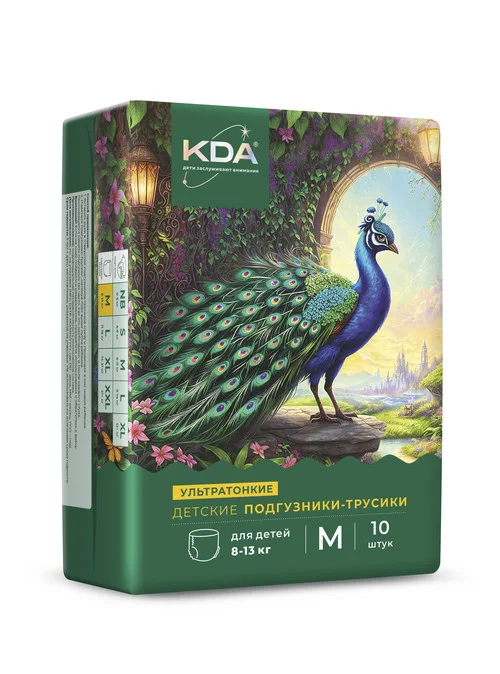 Подгузники-трусики детские КДА Кидс ультратонкие M (8-13 кг) 10 шт