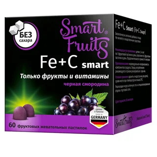 Смарт Фрутс Железо+Витамин С Смарт Пастилки жевательные 60 шт