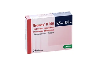 Лориста Н 100 12,5 мг+100 мг 30 шт таблетки покрытые пленочной оболочкой