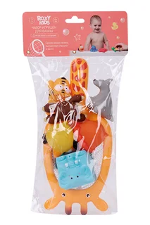 Набор Roxy Kids Safari игрушки с сачком 7 шт для ванн