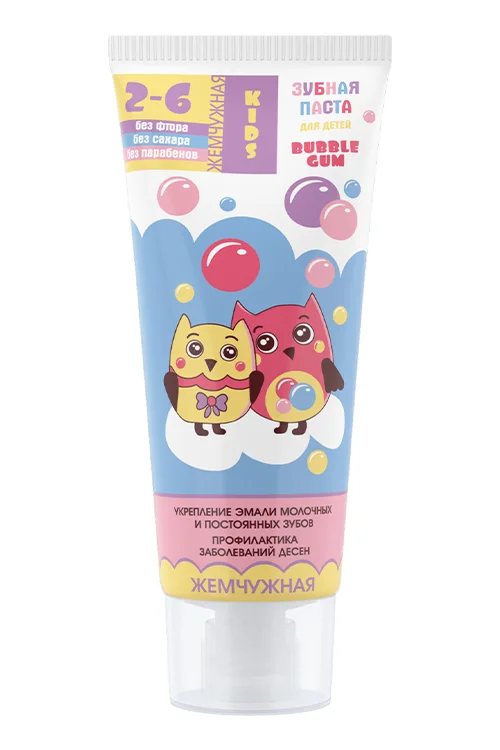Зубная паста Жемчужная детская 2-6 лет Bubble gum 60 мл