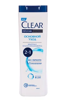Шампунь и бальзам-ополаскиватель Clear против перхоти 2 в 1 Основной уход, 380 мл