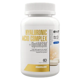 Гиалуроновая кислота биотин хондроитин+ МСМ Maxler Hyaluronic Acid Complex+ OptiMSM 60 капсул