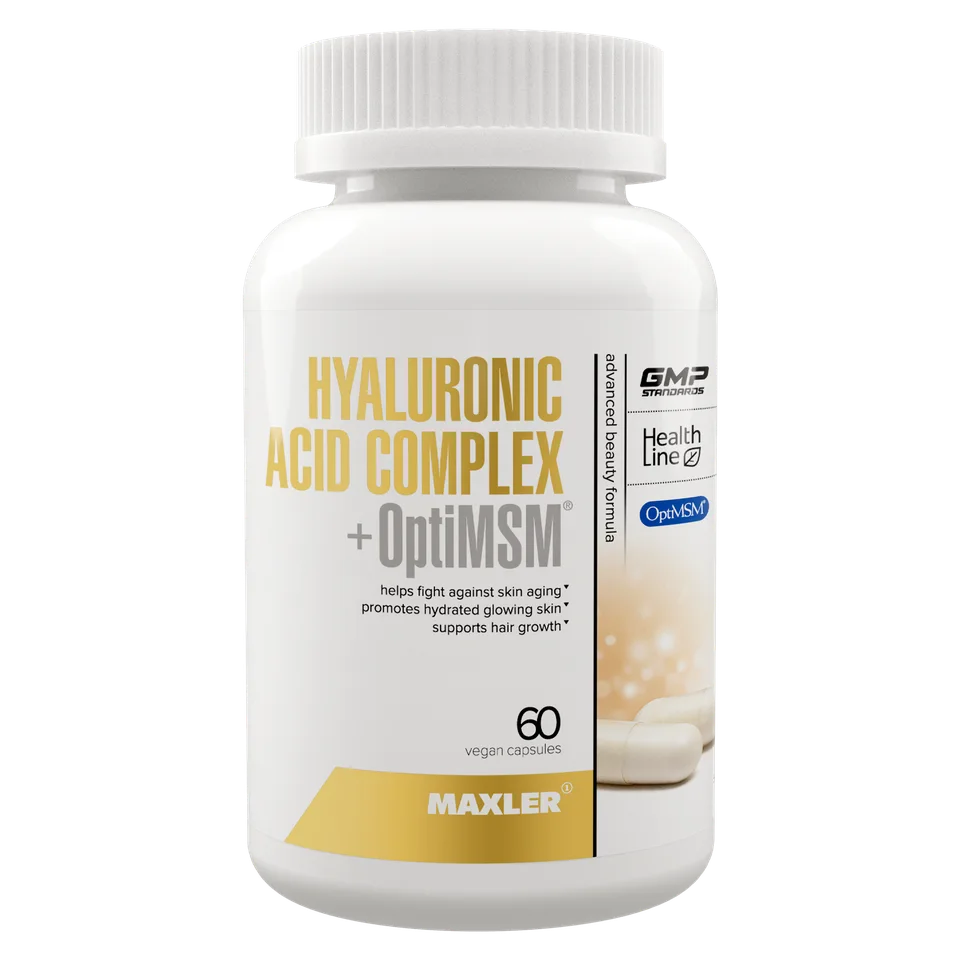 Гиалуроновая кислота биотин хондроитин+ МСМ Maxler Hyaluronic Acid Complex+ OptiMSM 60 капсул