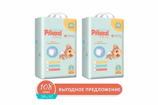 Подгузники-трусики детские Пикул Комфорт L (11-16 кг) 108 шт (54×2)
