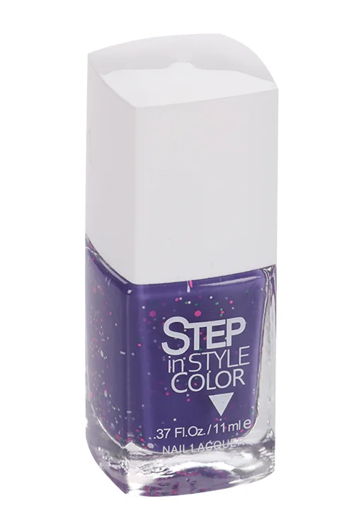 Лак Step in Style Color для ногтей LE 124 с блестками / фиолетовый 11 мл