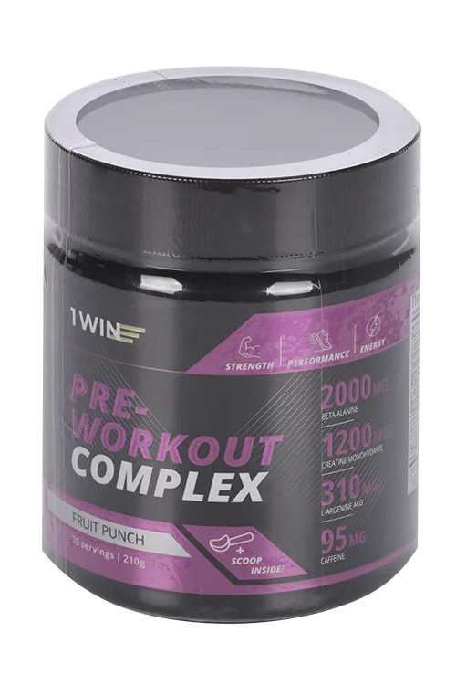 Комплекс 1WIN Pre-workout предтренировочный Фруктовый пунш 210 гр