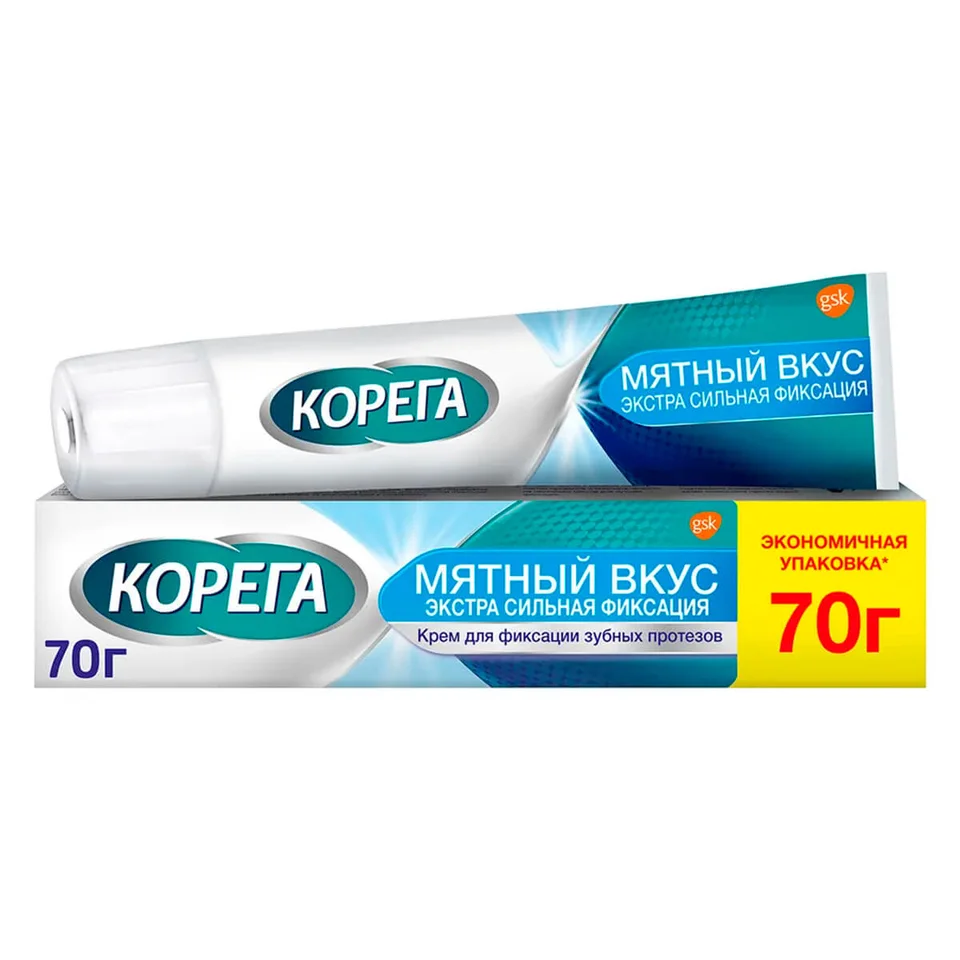 Корега Крем Для Фиксации Зубных Протезов Экстра Сильный 70 гр Мята