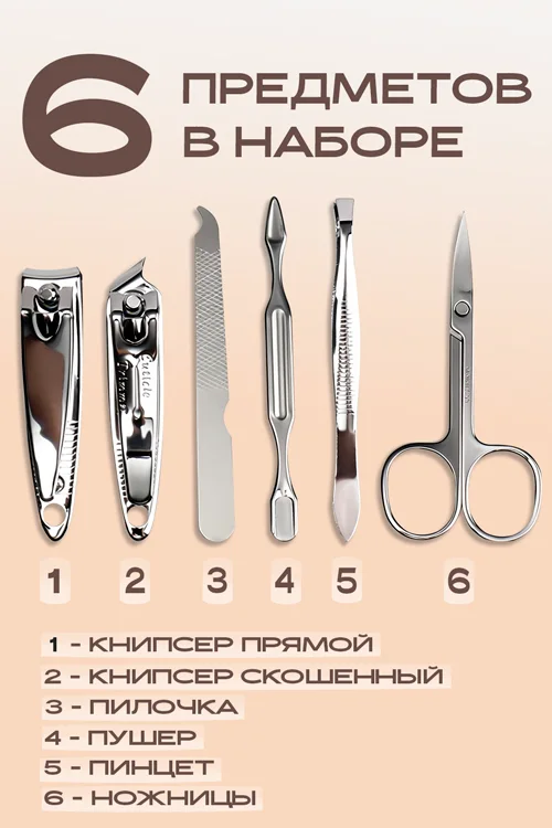 Набор маникюрный Queen fair Пейзаж 6 предметов в футляре цвет и рисунок Микс