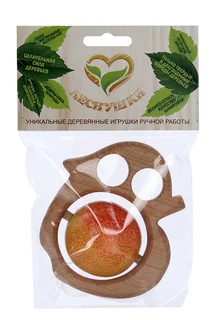 Погремушка Леснушки с горохом и бубенцом Спелое яблочко