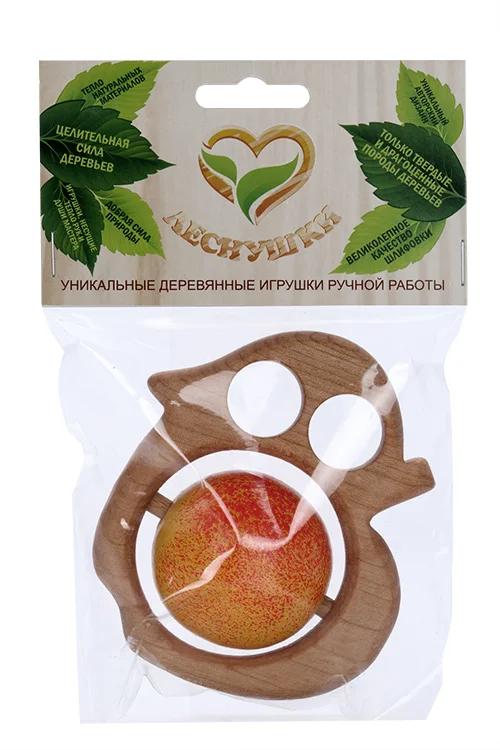 Погремушка Леснушки с горохом и бубенцом Спелое яблочко