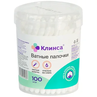 Клинса Ватные Палочки №100 Стакан