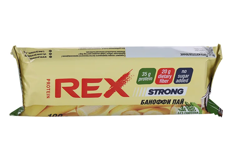 Батончик ProteinRex Strong с высоким содержанием протеина со вкусом баноффи пай 100 г