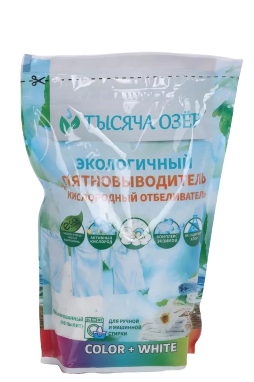 Отбеливатель-пятновыводитель Тысяча Озер кислородный в дой пак 800 гр