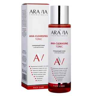 Очищающий тоник с AHA-кислотами 250 мл Aravia