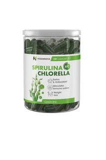 VeganNova "Спирулина и Хлорелла", капсулы, для иммунитета и детоксикации, 180 шт