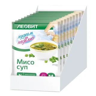 Суп Мисо Худеем за неделю 20 шт по 15 гр Леовит