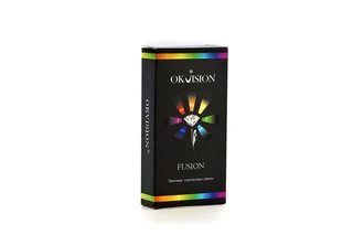 Линзы Okvision Fusion контактные цветные Okvision Fusion на 3 месяца Blue 2 D -0,00 R 8,6 2 шт