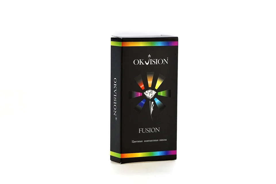 Линзы Okvision Fusion контактные цветные Okvision Fusion на 3 месяца Blue 2 D -0,00 R 8,6 2 шт